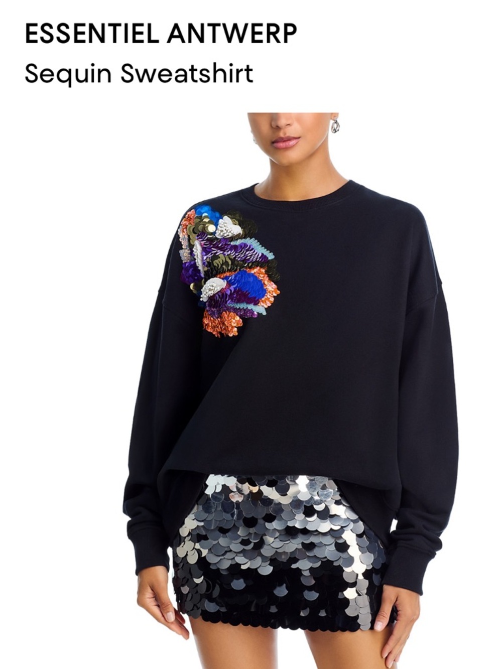 Sequin sweatshirt in Black